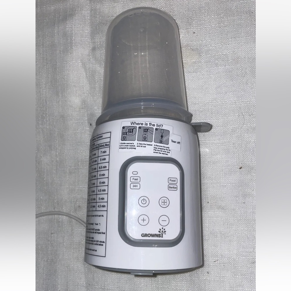 Growns N1T White Corded Electric 8-in-1 BPA Free Baby Bottle Warmer